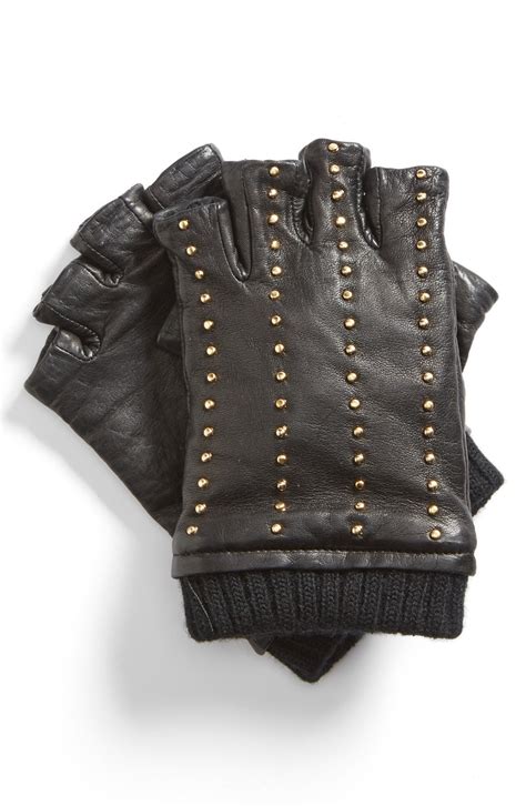 michael kors fingerless gloves|Michael Kors black leather gloves.